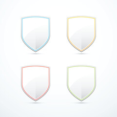 Shield icon set. Vector illustration