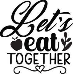 Kitchen SVG Typography Vector Design. Cooking line icon set and banner design, illustration, eps.