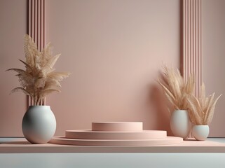 Fototapeta premium 3d render podium showcase elegant minimalist 