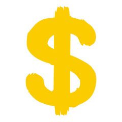 Dollar sign isolated on white background.