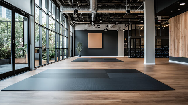 Jiu-Jitsu Gym with Mats and Training Equipment