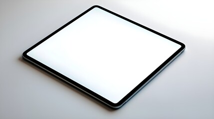 On a white background, the tablet with a white screen.