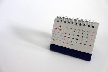 Monthly calendar template for the new year 2025 desk calendar,isolated on white background.