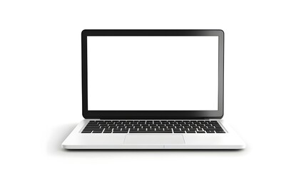 Fototapeta premium On a white background, the laptop with a white screen.
