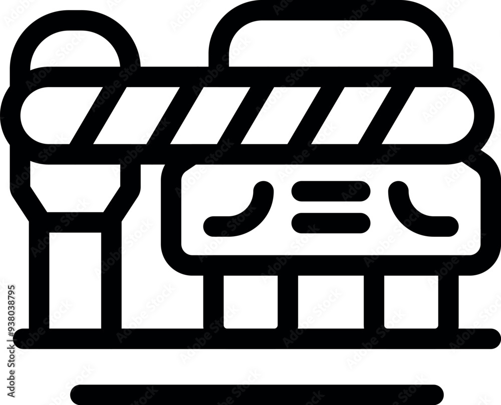 Poster border gate closing, controlling access and ensuring security at a checkpoint, symbolizing restricte