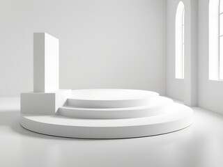 Obraz premium empty podium for exhibit in the room