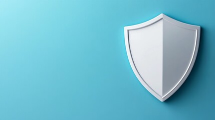 White Shield on Blue Background