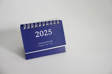 Monthly calendar template for the new year 2025 desk calendar,isolated on white background.