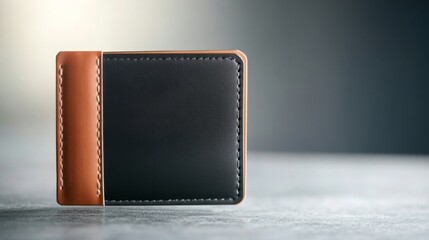 Black and Brown Leather Wallet Mockup