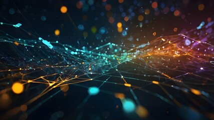 Obraz premium High-Tech Digital Data, Geometric Connection System, Abstract Technology Background