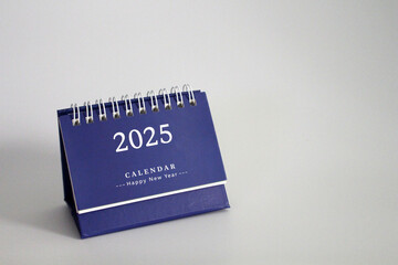 Monthly calendar template for the new year 2025 desk calendar,isolated on white background.