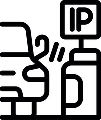 Simple, bold icon of a car paying for parking using a contactless payment system