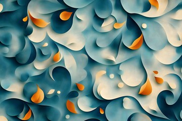 Abstract Blue and Orange Swirls.