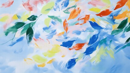 Abstract leaves in gentle breeze