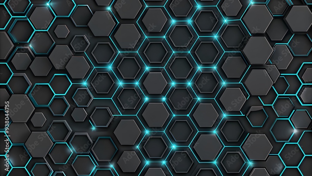 Poster abstract hexagon geometric surface loop 1a light bright clean minimal hexagonal grid pattern, random