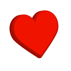 red heart isolated on white, 3d vector