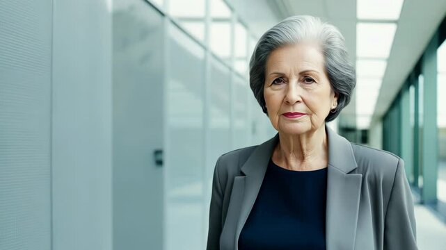 portrait of a businesswoman, An elderly woman in a business suit
