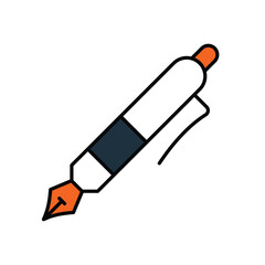 pen color line icon with white background vector stock illustration