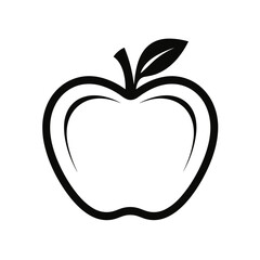 Fototapeta premium Apple, fruit, eat, icon, graphic, vector, black and white, red, red apple