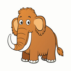 cute hand drawn Mammoth vector illustration