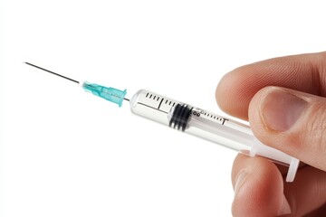 Close-up of a Hand Holding a Syringe