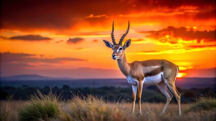 Naklejka premium rare majestic twilight threatened species gazelle habitat loss