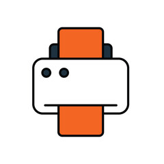 printer color line icon with white background vector stock illustration