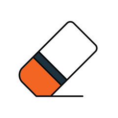 eraser color line icon with white background vector stock illustration