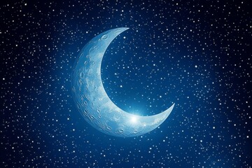 Fototapeta premium Crescent Moon Starry Night Islam Religion Spiritual Symbol