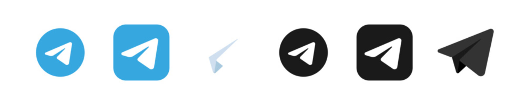6 Popular social media icons set. Telegram - messenger. Different colorful app icon designs. Editorial vector logo.