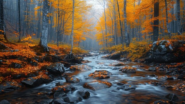 Autumn Splendor at Franconia Notch State Park, White Mountains, NH, USA