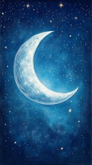 Fototapeta premium Crescent Moon Starry Night Islam Religion Spiritual Symbol