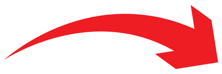 Long Arch Arrow Vector Icon. Isolated Vector Design Element