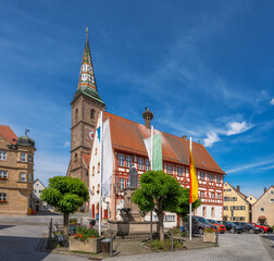 Obraz premium Church in the historic old town of Wolframs-Eschenbach