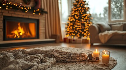 Obraz premium Christmas cozy home interior