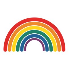 Fototapeta premium Vibrant Multicolored Rainbow Icon on Clean White Background Representing Positivity and Inclusivity