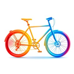 Fototapeta premium Vibrant Bicycle Icon Representing Fitness and Cycling on White Background