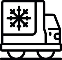 Simple icon of a delivery truck transporting frozen products, essential for the cold chain