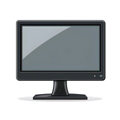 Fototapeta premium Sleek Computer Monitor Icon Symbolizing Technology or IT on White Background