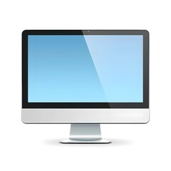 Fototapeta premium Sleek Computer Monitor Icon Symbolizing Technology or IT on White Background