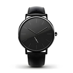 A Sleek and Minimalist Watch Icon in Monochrome Tones Isolated on White Background