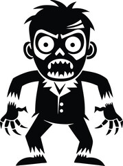 zombie silhouette illustration black and white