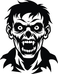 zombie silhouette illustration black and white