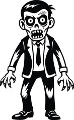 zombie silhouette illustration black and white