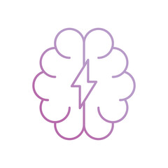 creative brain gradient icon with white background vector stock illustration