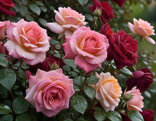 Fototapeta premium Rose background design with ai generated