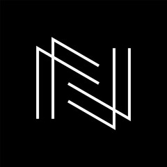 Letter NF FN creative line monogram logo