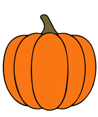 Pumpkin clip art design on plain white transparent isolated background for card, shirt, hoodie, sweatshirt, apparel, tag, mug, icon, poster or badge