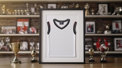 A frame mockup in a sports management office