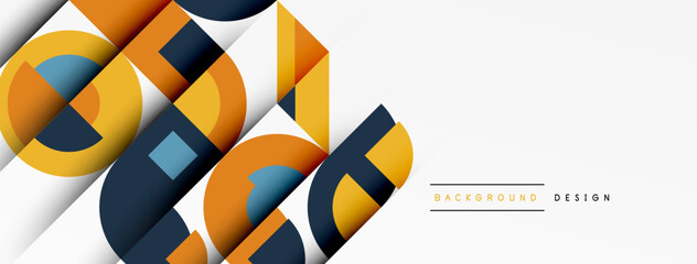 Geometric design abstract background - circles squares